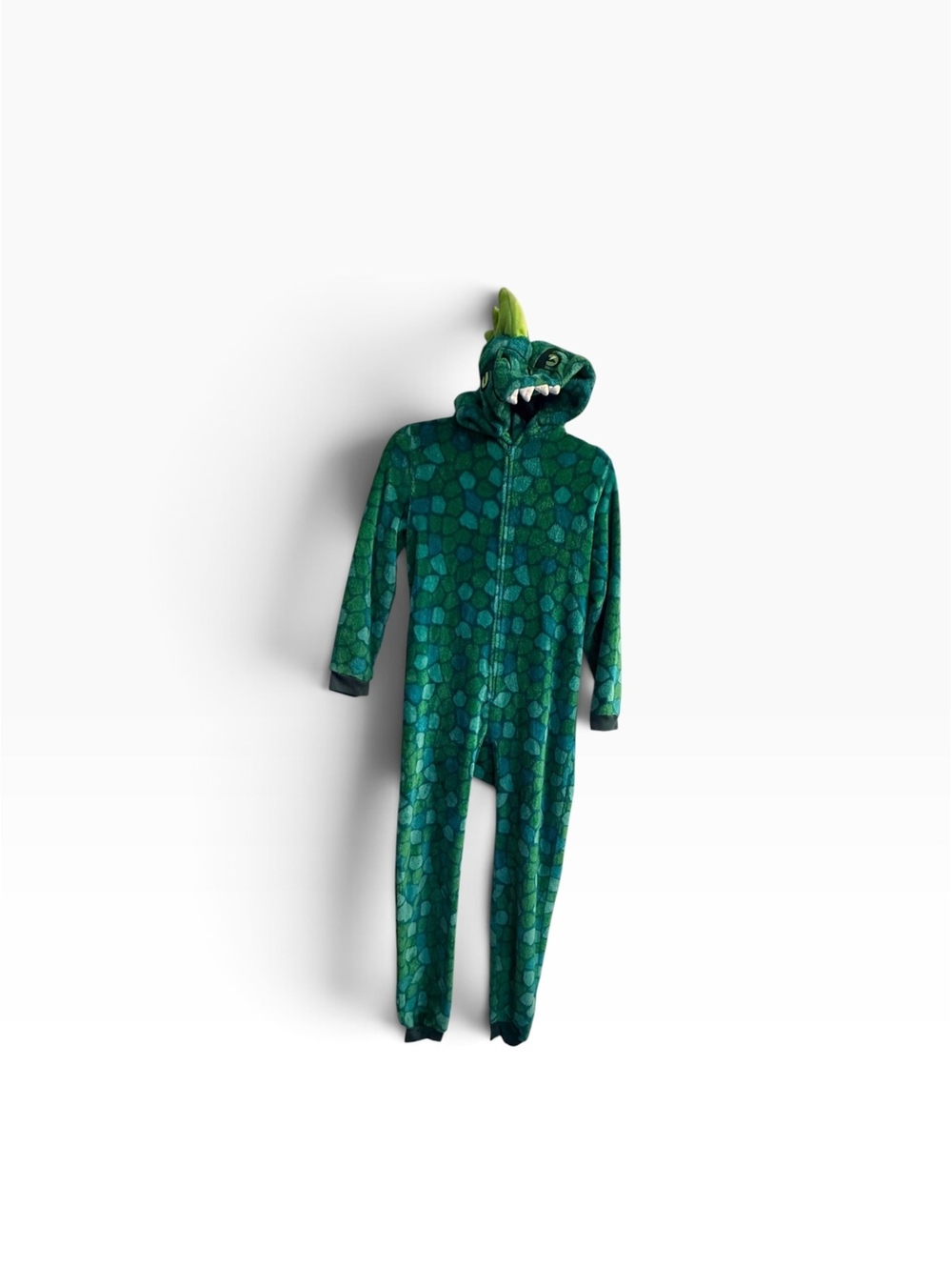 Sainteve Kids Green Dinosaur Onesie Pajamas with Hood Large
